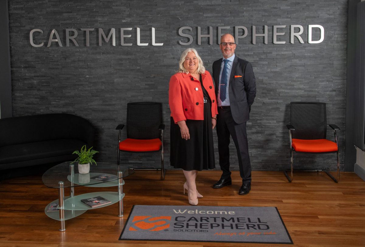 Joanne Stronach, who will take over as Managing Director of Cartmell Shepherd, with Peter Stafford, current Managing Director